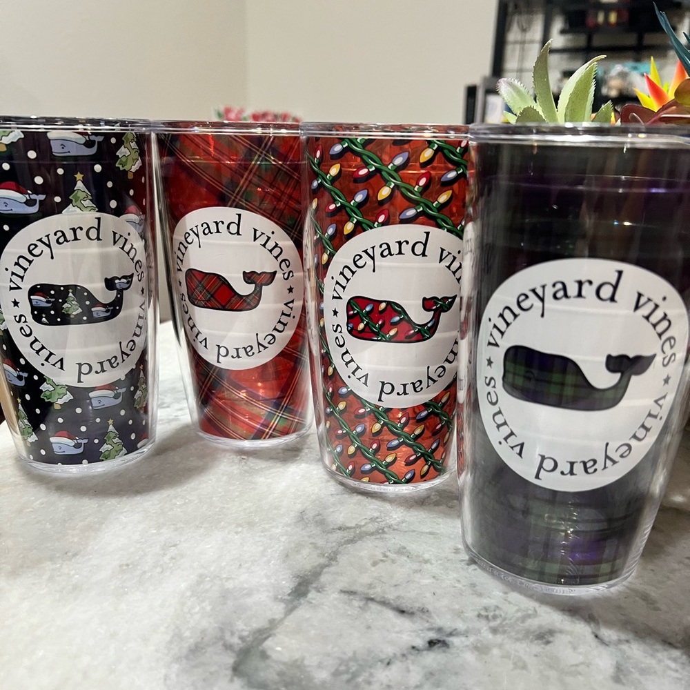 4 Pack Vineyard Vines Christmas Tervis Tumblers